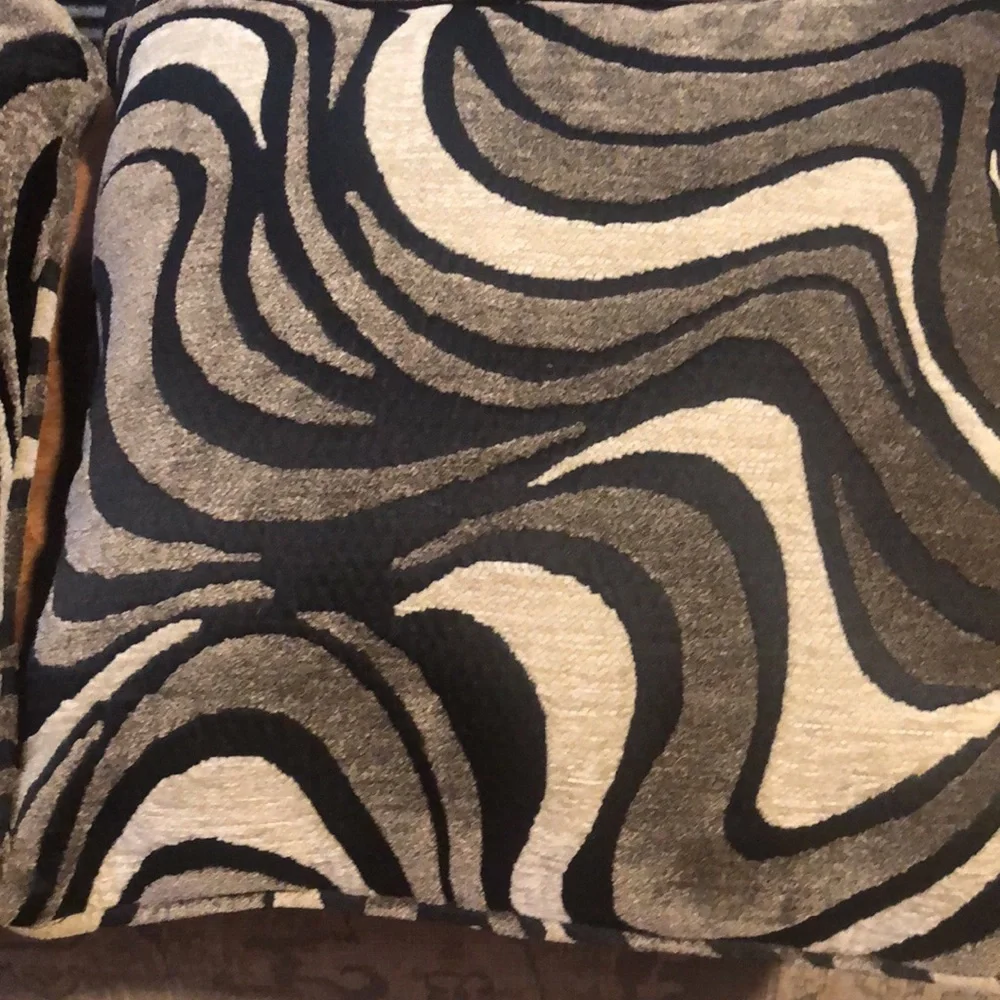 Decorative Throw Pillow Set in Black, Gray, and Cream